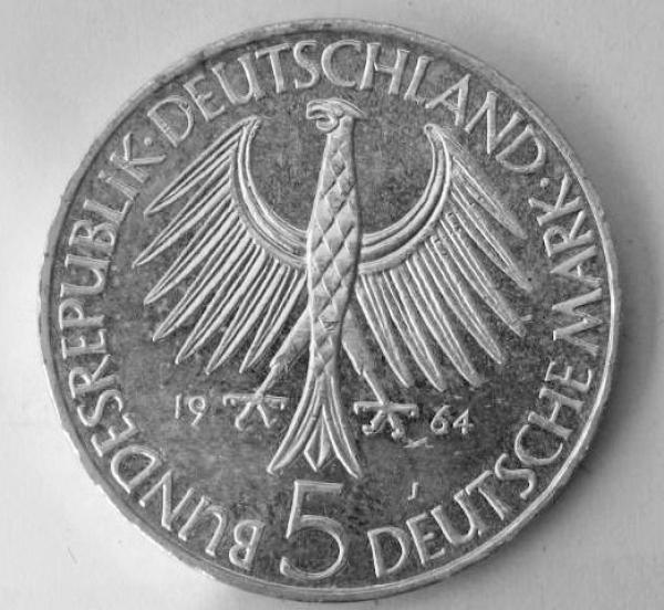 5 DM "150. Todestag Johann Gottlieb Fichte" aus 625er Silber 1966