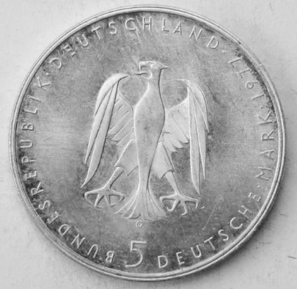 5 DM Gedenkmünze "200. Geburtstag von Heinrich von Kleist" aus 625er Silber 1977