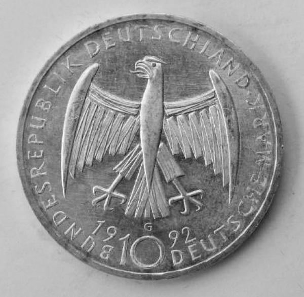 10 DM Gedenkmünze "125. Geburtstag von Käthe Kollwitz" aus 625er Silber 1992