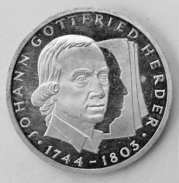 10 DM Gedenkmünze "250. Geburtstag von Johann Gottfried Herder" aus 625er Silber 1994