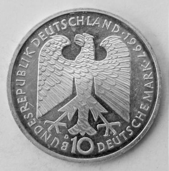 10 DM Gedenkmünze "200. Geburtstag von Heinrich Heine" aus 625er Silber 1997