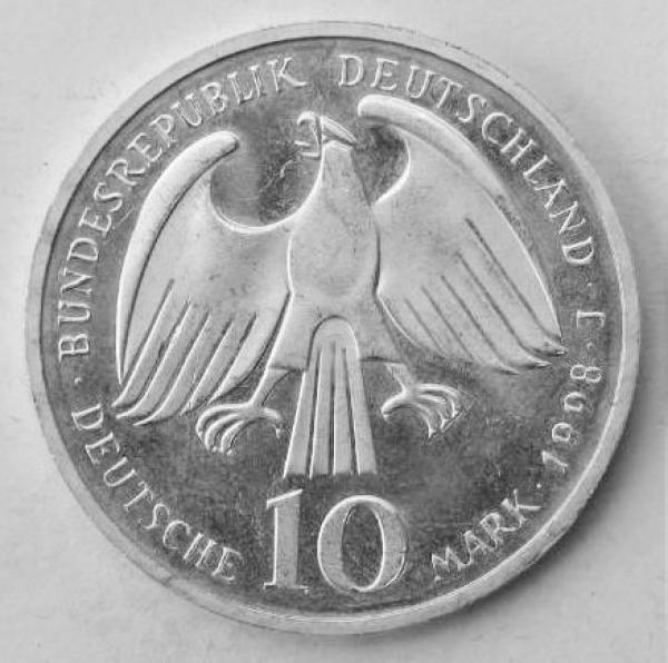 10 DM Gedenkmünze "350. Jahre Westfälischer Friede" aus 925er Sterlingsilber 1998