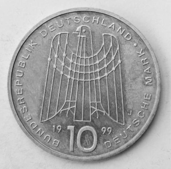 10 DM Gedenkmünze "50 Jahre SOS-Kinderdörfer" aus 925er Silber 1999