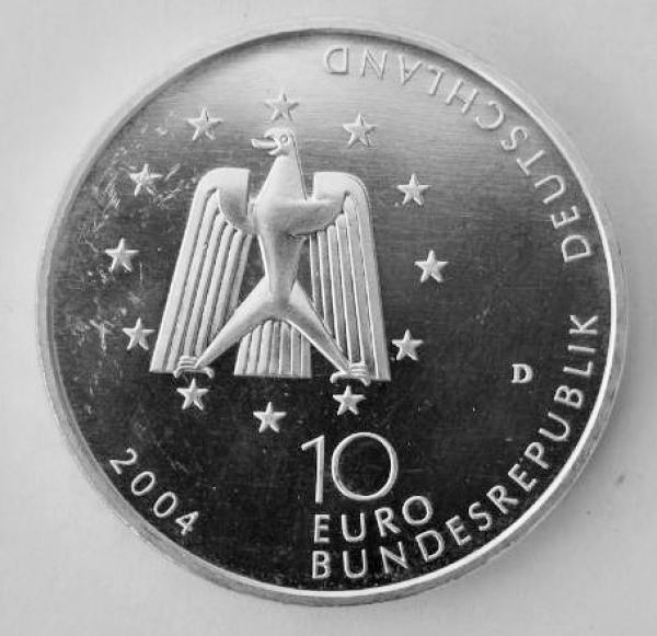 10 EUR Gedenkmünze "Columbus Europas Labor für die Internationale Raumstation ISS", 925er Silber