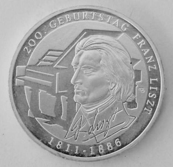 10 EUR Gedenkmünze "200. Geburtstag Franz Liszt" aus 625er Silber