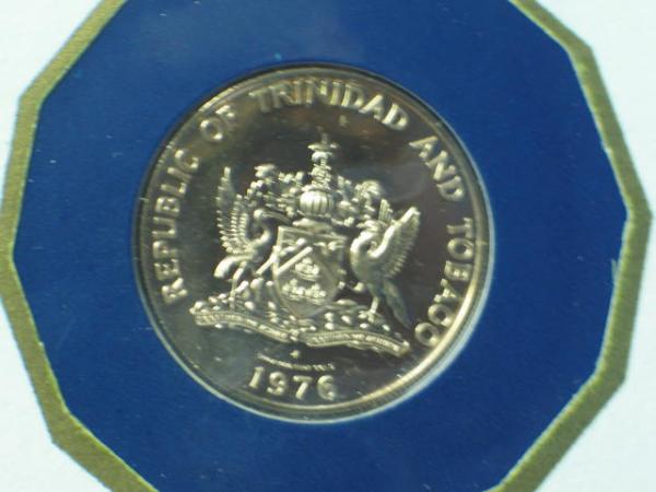100 Dollar Goldmünze 1976, Trinidad & Tobago, Franklin Mint in OVP mit Zertifikat