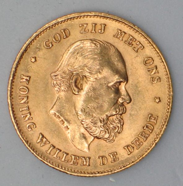 10 Gulden "Willem de Derde" 1875 Niederlande 900er Gold