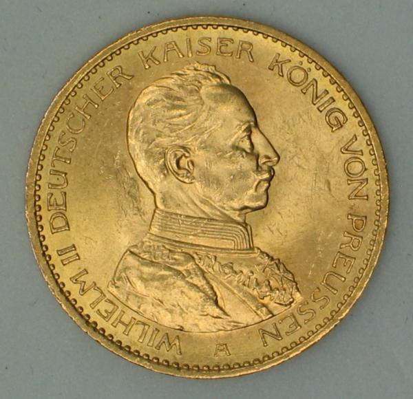20 Mark "Wilhelm II Uniform", Reichsgold, Goldmark 1914, Deutsches Reich, 900er Gold, Berlin