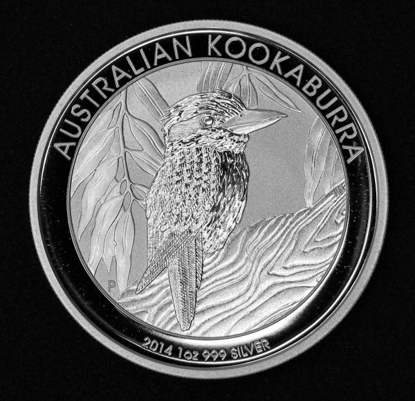 1 $ Kookaburra 2014 "Elisabeth II" Australien, 1 oz 999 Silber in Münzkapsel