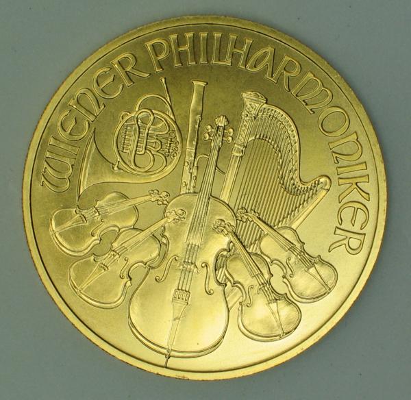 100 EURO "Wiener Philharmoniker", Österreich, 2014 (1 oz, 31,1g) 999,9 Gold