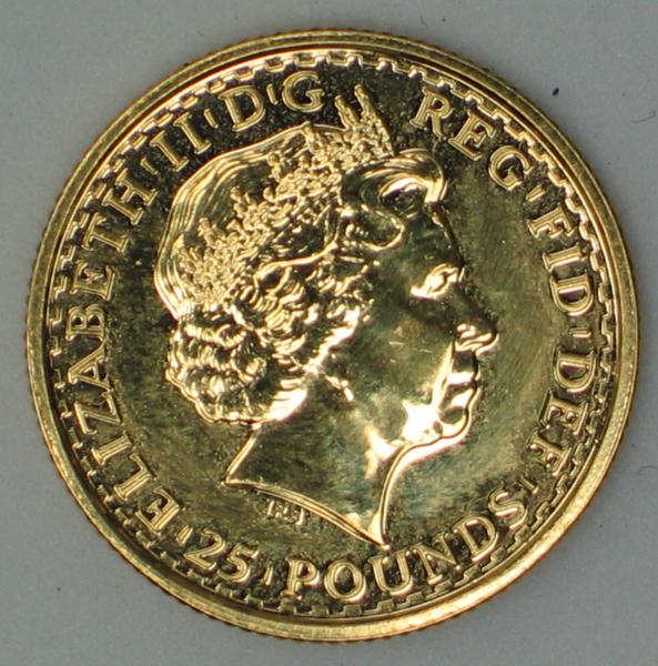 25 Pounds Britannia "Quarter Ounce" Fine Gold, 2007