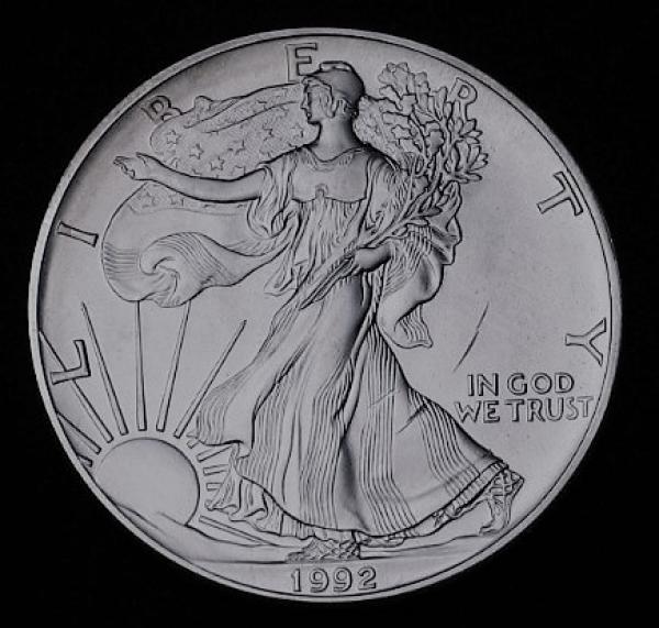 1 oz American Eagle 1992, USA, 999er Silber