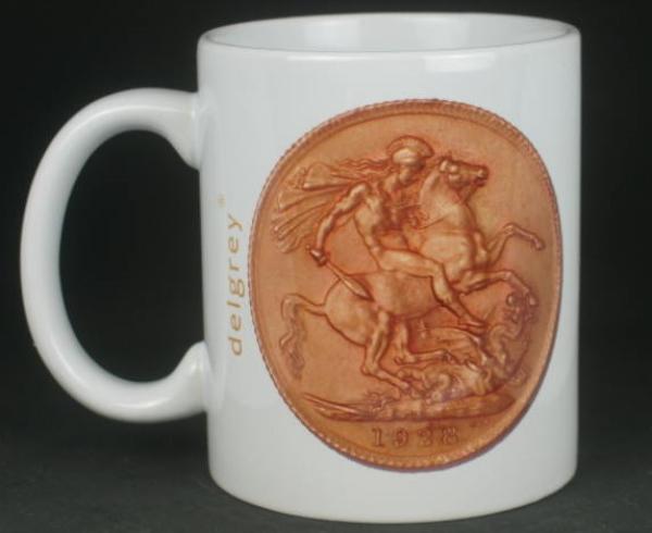 "Sovereign Georg V" Kaffeebecher delgrey, 11 fl oz. Keramik weiß