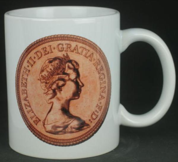 "Sovereign Elisabeth II Diadem" Kaffeebecher delgrey, 11 fl oz. Keramik weiß