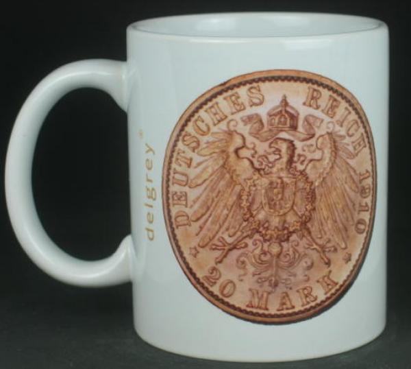 "Wilhelm II" Kaffeebecher delgrey, 11 fl oz. Keramik weiß