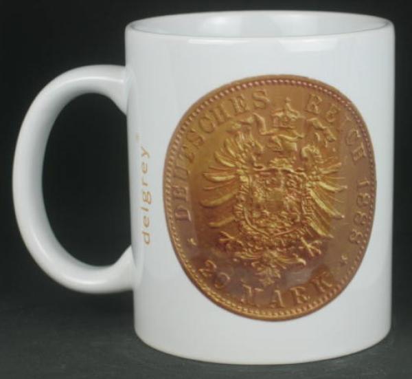 "Wilhelm" Kaffeebecher delgrey, 11 fl oz. Keramik weiß