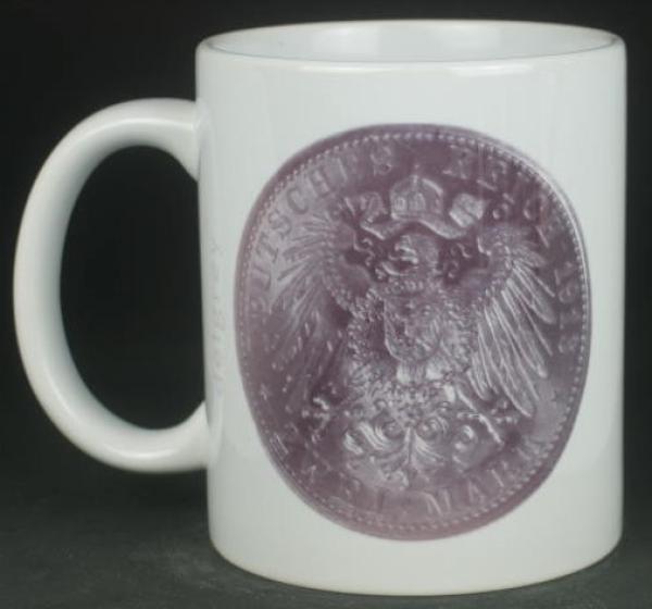 "Wilhelm II Uniform" Kaffeebecher delgrey, 11 fl oz. Keramik weiß - Mod. 2