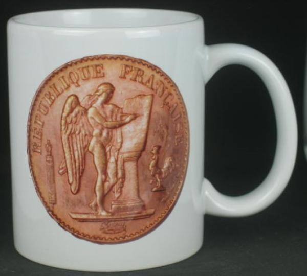 "Genius" Kaffeebecher delgrey, 11 fl oz. Keramik weiß