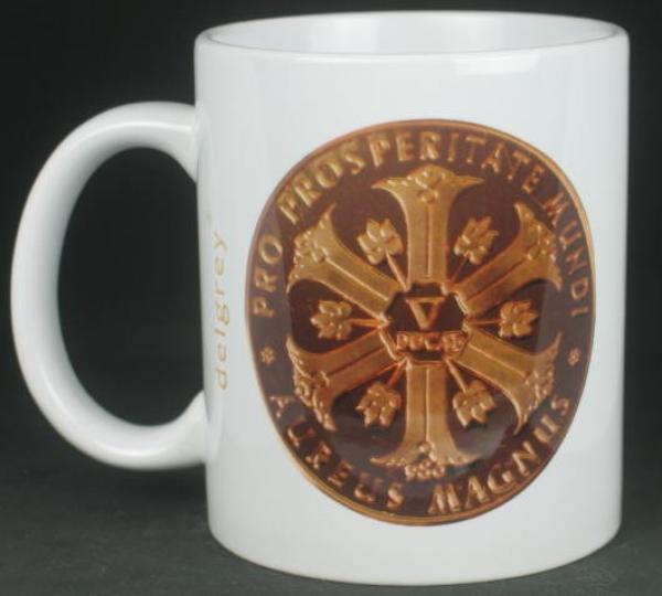 "Princ Eugenius V-Ducat" Aureus Magnus Kaffeebecher delgrey, 11 fl oz. Keramik weiß