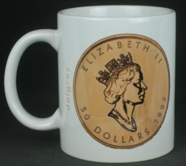 "Maple Leaf" Kaffeebecher delgrey, 11 fl oz. Keramik weiß