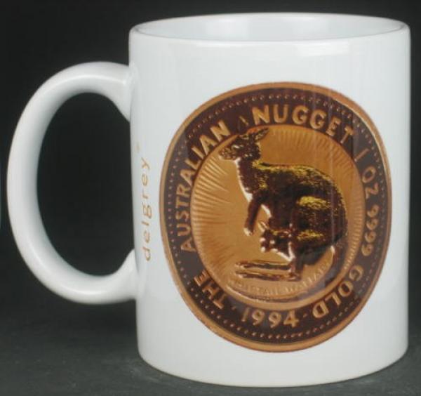 "Australian Nugget-Kanguru" Kaffeebecher delgrey, 11 fl oz. Keramik weiß