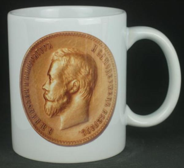 "Nikolaus II" Kaffeebecher delgrey, 11 fl oz. Keramik weiß