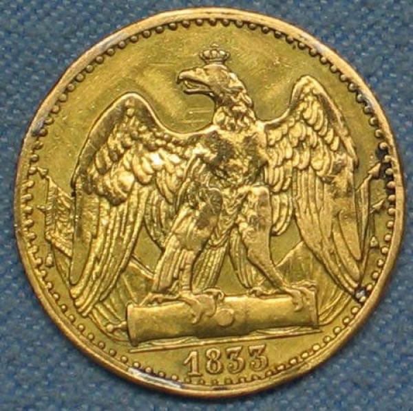 1/2 Friedrichs d´or 1833 A. Jaeger 108, AKS 8, Divo/ Schramm 163 , Friedberg 2430