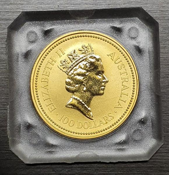 Australian Nugget "Känguru" 1 oz (Unze) 1993, Australian Kangaroo, Anlagemünze, 999,9 Feingold in OVP, 31,1g