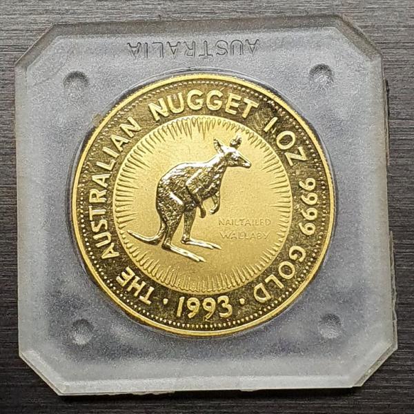 Australian Nugget "Känguru" 1 oz (Unze) 1993, Australian Kangaroo, Anlagemünze, 999,9 Feingold in OVP, 31,1g