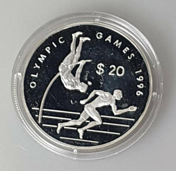 20 Dollar 1993, XXVI. Olympische Sommerspiele, Atlanta 1996, Cook Islands 925er Silber