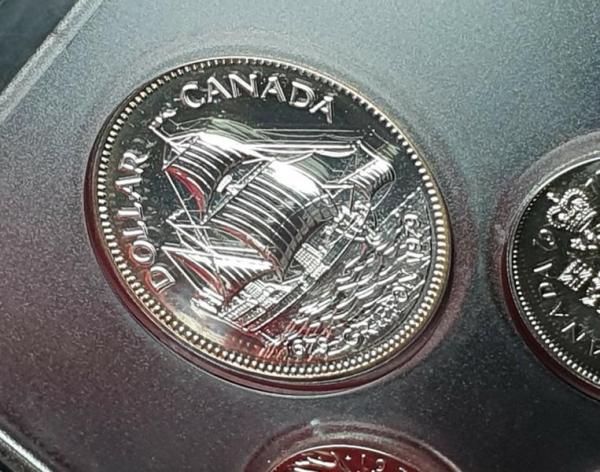 Münzsatz -The Griffon- 1979, polierte Platte in Etui, Kanada, Ag/Ni/Bronze