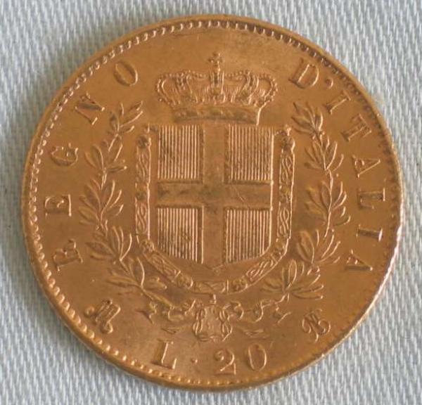 20 Lire "Vittorio Emanuele II" 1873 Italien 900er Gold