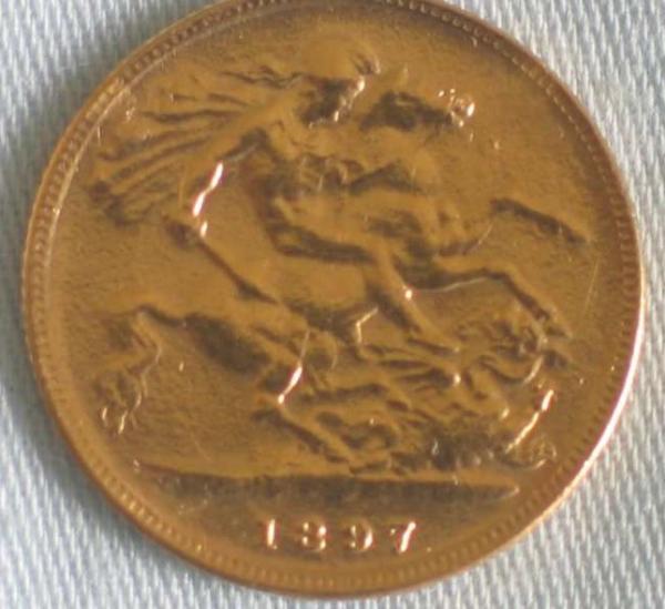 Sovereign "Victoria" 1897, "Schleier", Großbritannien, 916,7 Gold