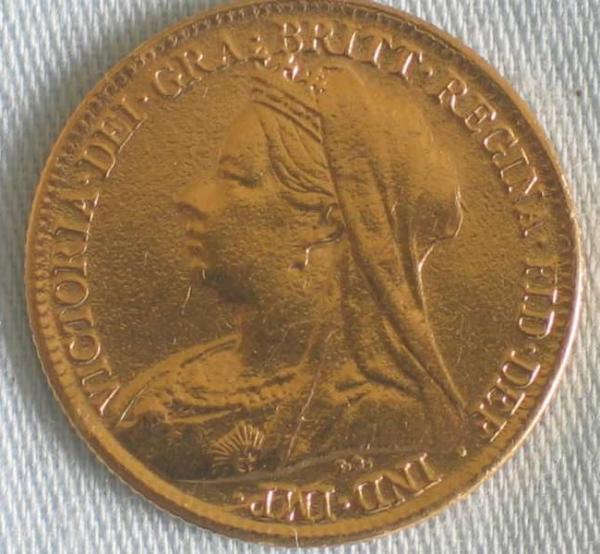 Sovereign "Victoria" 1897, "Schleier", Großbritannien, 916,7 Gold