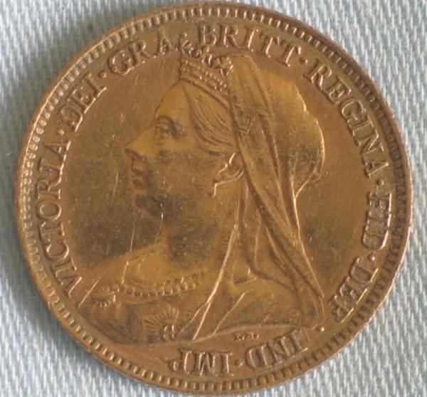 Sovereign "Victoria" 1901, "Schleier", Großbritannien, 916,7 Gold