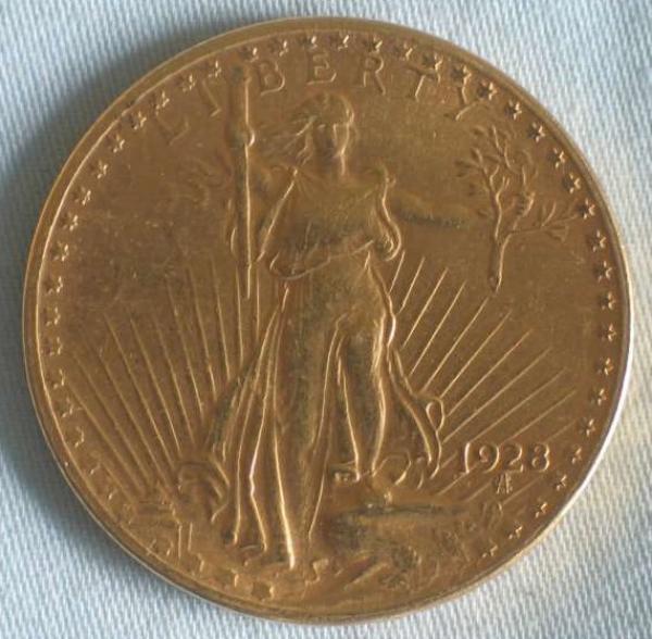 20$ US "Liberty Walking Saint Gaudens - Double Eagle" 1928 USA 900er Gold