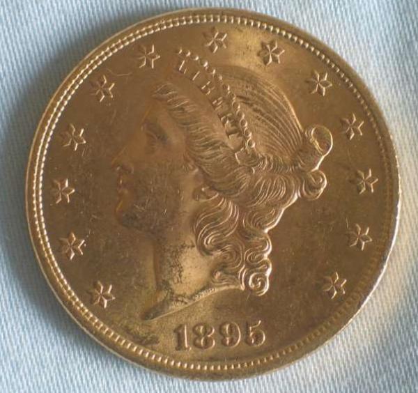 20$ US "Liberty Head" 1895" "Double Eagle" USA 900er Gold, Philadelphia
