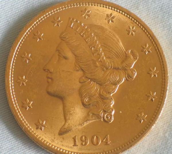 20$ US "Liberty Head" 1904" "Double Eagle" USA 900er Gold, Philadelphia