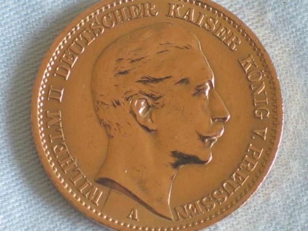 20 Mark "Wilhelm II", Reichsgold, Goldmark 1912, Deutsches Reich, 900er Gold, Berlin