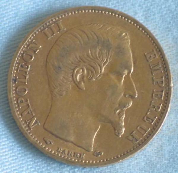 20 Francs "Napoleon III" 1858 "A" Frankreich 900er Gold