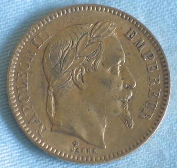 20 Francs "Napoleon III" 1863 "A" Frankreich 900er Gold