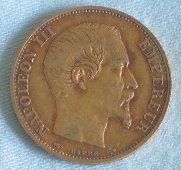 20 Francs "Napoleon III" 1860 "A" Frankreich 900er Gold