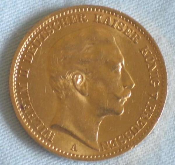 20 Mark "Wilhelm II", Reichsgold, Goldmark 1912, Deutsches Reich, 900er Gold, Berlin