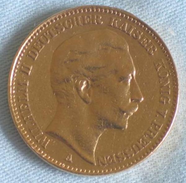 20 Mark "Wilhelm II", Reichsgold, Goldmark 1905, Deutsches Reich, 900er Gold, Berlin