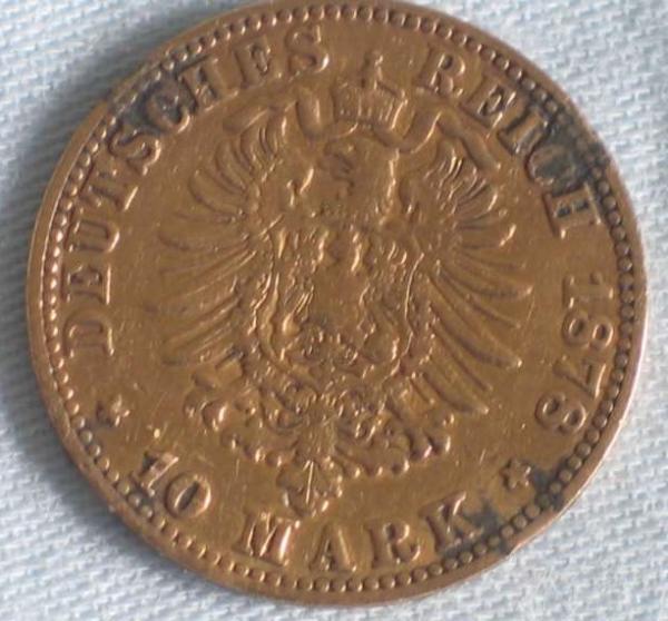 20 Mark "Wilhelm von Preussen", Reichsgold, Goldmark 1878, Deutsches Reich, 900er Gold, Berlin