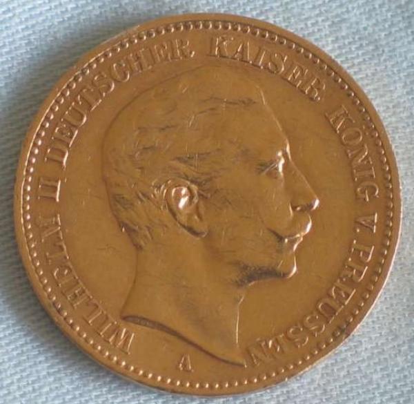 20 Mark "Wilhelm II", Reichsgold, Goldmark 1900, Deutsches Reich, 900er Gold, Berlin