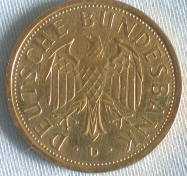 1 DM Gold 2001 "D" aus Feingold 999,9