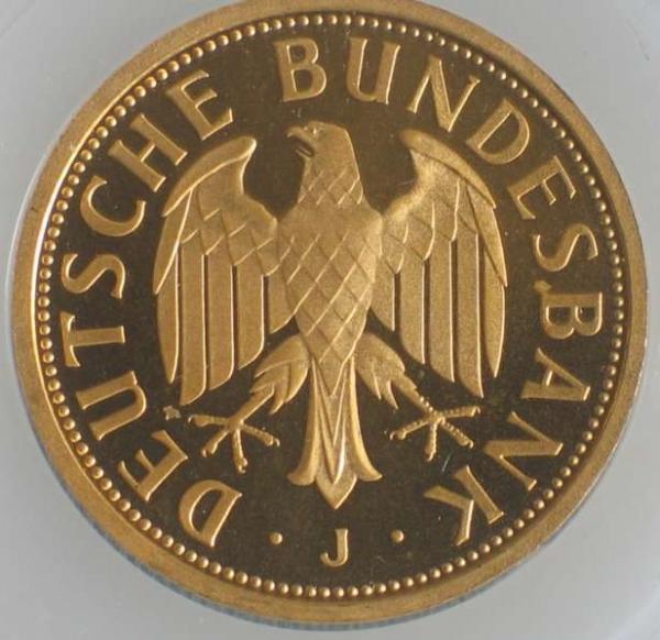 1 DM Gold 2001 "J" aus Feingold 999,9