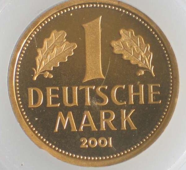 1 DM Gold 2001 "J" aus Feingold 999,9