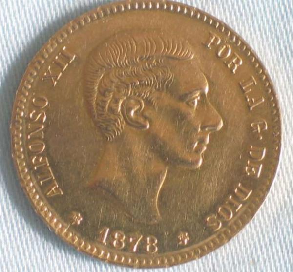 25 Pesetas "Alfonso XII" 1878 Spanien